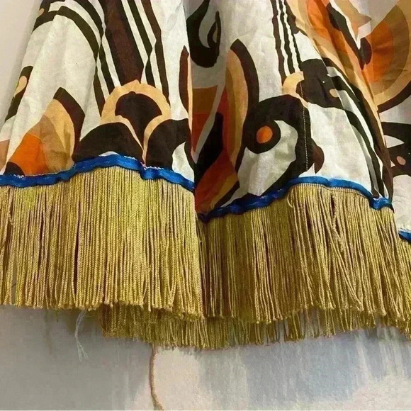 Vintage Western Fringed Skirt with Fall Colors Design Size Large - Picture 4 of 12